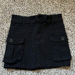 Black Cargo Mini Skirt with Pockets